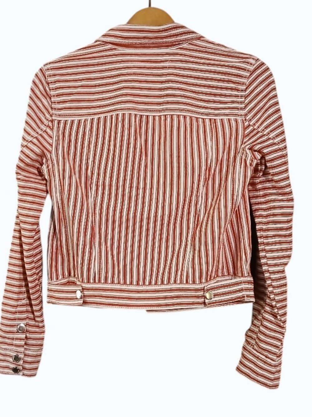 BLANKNYC Red & White Stripe Cotton Crop Jacket - EUC - Picture 3 of 16